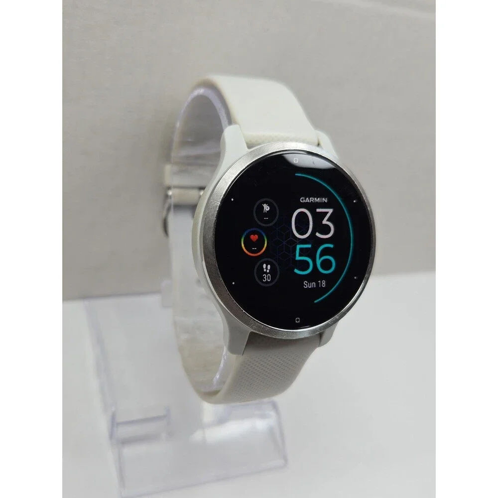 Garmin Venu 2S Smartwatch 40mm GPS Music Multi GNSS AMOLED Silver W/ Charger